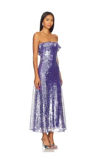 AMUR Braelynn Mesh Sequin Midi Dress | Thumbnail 2