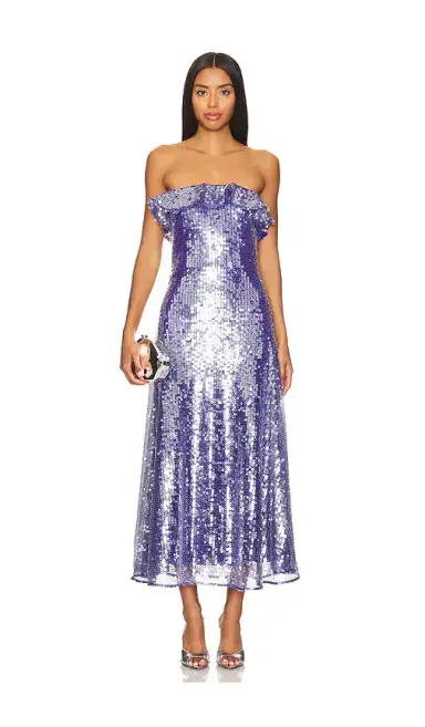 AMUR Braelynn Mesh Sequin Midi Dress | Thumbnail 1