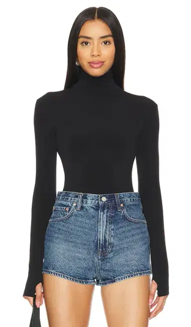 Norma Kamali Slim Fit Long Sleeve Turtleneck Top | Thumbnail 1 Norma Kamali Slim Fit Long Sleeve Turtleneck Top | Thumbnail 1