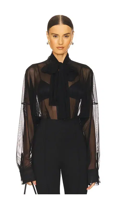Norma Kamali Super Oversized Bf Shirt Bodysuit