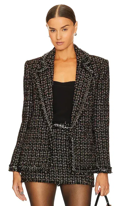 Alice + Olivia Shan Chain Fringe Blazer