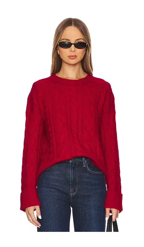 Oversize Cable Crew With Turn Back Cuffs