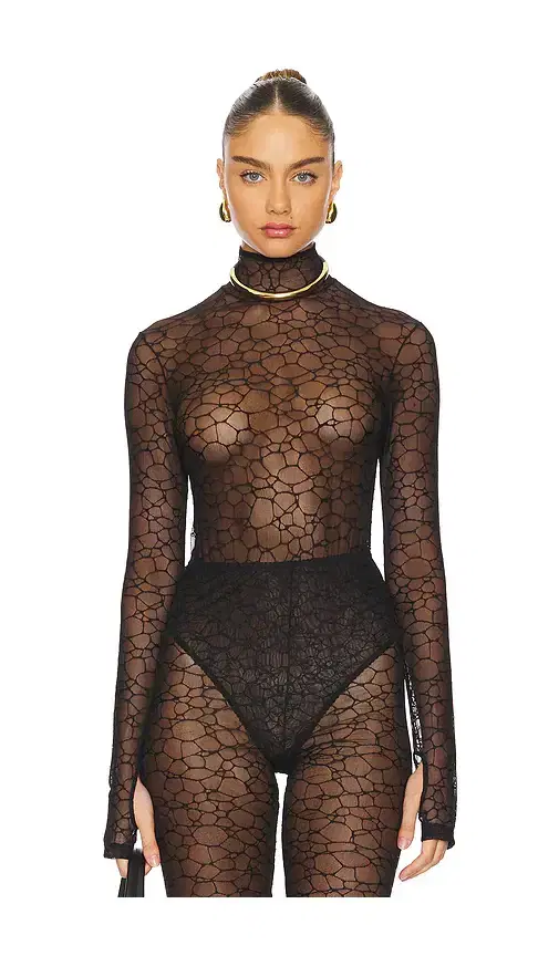 Crystalline Turtleneck Bodysuit