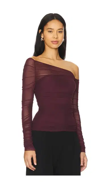 SEROYA Shauna Asymetric Mesh Top | Thumbnail 2