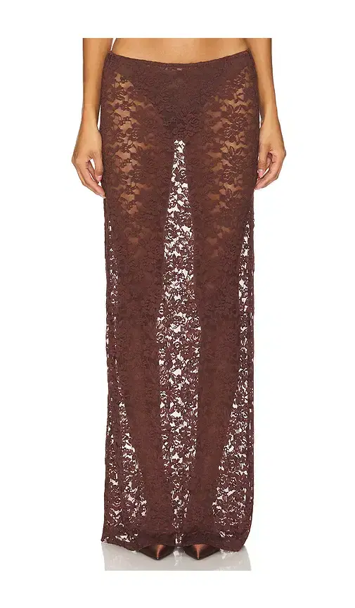 LIONESS Black Swan Lace Maxi