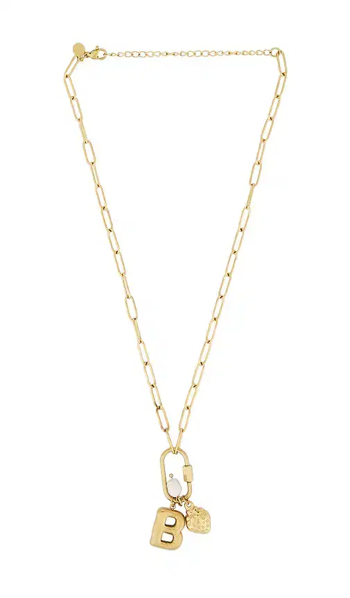 petit moments Carabiner Initial Charm Necklace