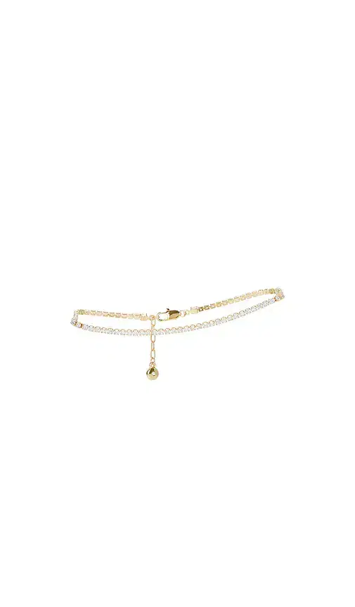 Ettika Single Crystal Band Anklet