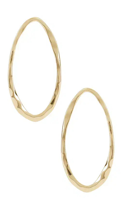 Ettika Hammered Large Oval Earrings