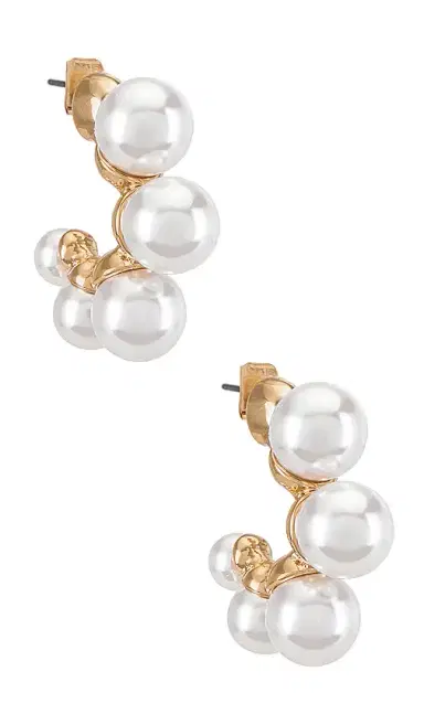 Ettika Large Pearl Mini Hoops | Thumbnail 1 Ettika Large Pearl Mini Hoops | Thumbnail 1