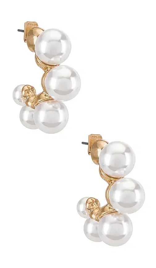 Ettika Large Pearl Mini Hoops