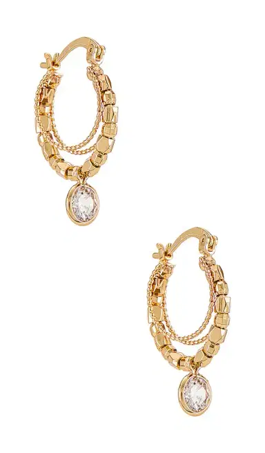 Ettika Embellished Hoop Earrings | Thumbnail 1 Ettika Embellished Hoop Earrings | Thumbnail 1