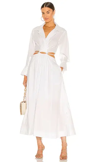 SIMKHAI Alex Pleated Cut Out Dress | Thumbnail 1