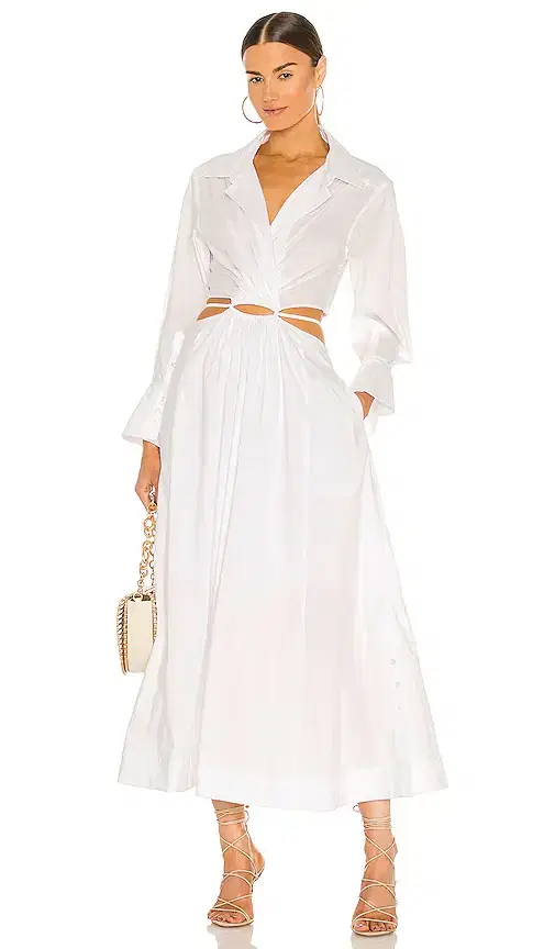 SIMKHAI Alex Pleated Cut Out Dress