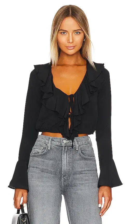 MORE TO COME Denise Ruffle Tie Top