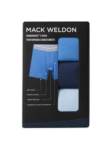 Mack Weldon Men's Endurance Boxer Brief 3-Pack - True Navy Seasonal - Size Medium | Thumbnail 2