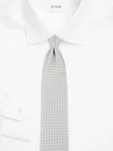 Eton Men's Micro Floral Silk Tie - Beige | Thumbnail 2