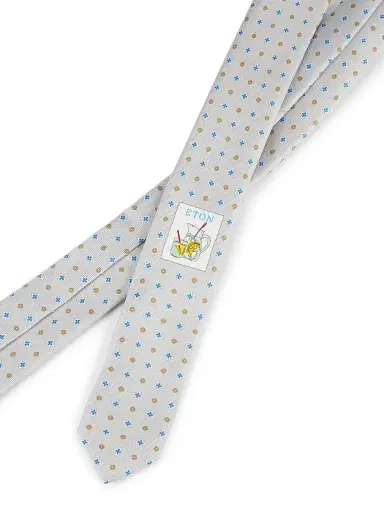 Eton Men's Micro Floral Silk Tie - Beige | Thumbnail 3