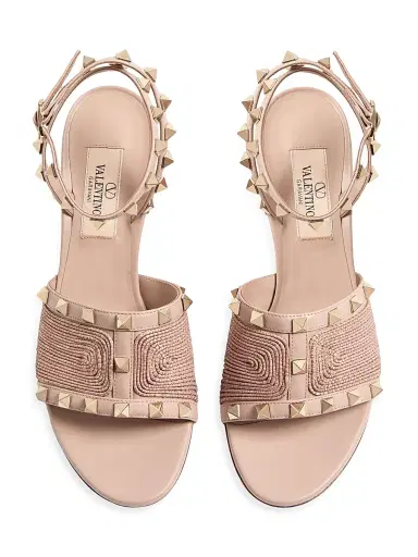 Valentino Garavani Women's Rockstud Calfskin Sandals 60MM - Beige Rose - Size 5.5 | Thumbnail 6 Valentino Garavani Women's Rockstud Calfskin Sandals 60MM - Beige Rose - Size 5.5 | Thumbnail 6