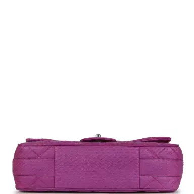 Chanel Pre-owned Chanel Medium Easy Carry Flap Bag Purple Python Silver Hardware | Thumbnail 6 Chanel Pre-owned Chanel Medium Easy Carry Flap Bag Purple Python Silver Hardware | Thumbnail 6