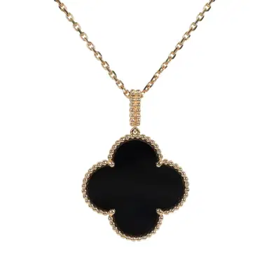 Van Cleef & Arpels Van Cleef & Arpels Magic Alhambra Long Necklace 1 Motif Onyx 18K Yellow Gold Hardware | Thumbnail 4