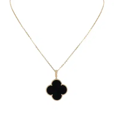 Van Cleef & Arpels Van Cleef & Arpels Magic Alhambra Long Necklace 1 Motif Onyx 18K Yellow Gold Hardware | Thumbnail 1