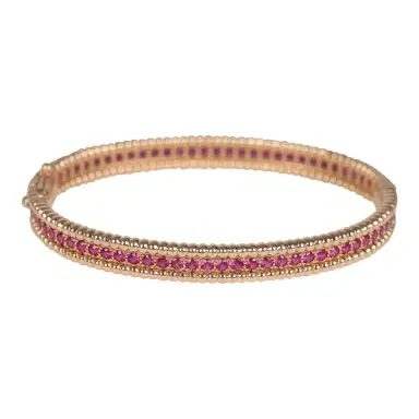 Van Cleef & Arpels Van Cleef & Arpels X-Small Perlee Ruby Bracelet Diamonds & 18K Rose Gold Hardware | Thumbnail 4