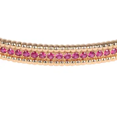 Van Cleef & Arpels Van Cleef & Arpels X-Small Perlee Ruby Bracelet Diamonds & 18K Rose Gold Hardware | Thumbnail 5
