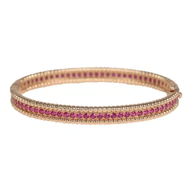 Van Cleef & Arpels Van Cleef & Arpels X-Small Perlee Ruby Bracelet Diamonds & 18K Rose Gold Hardware | Thumbnail 1