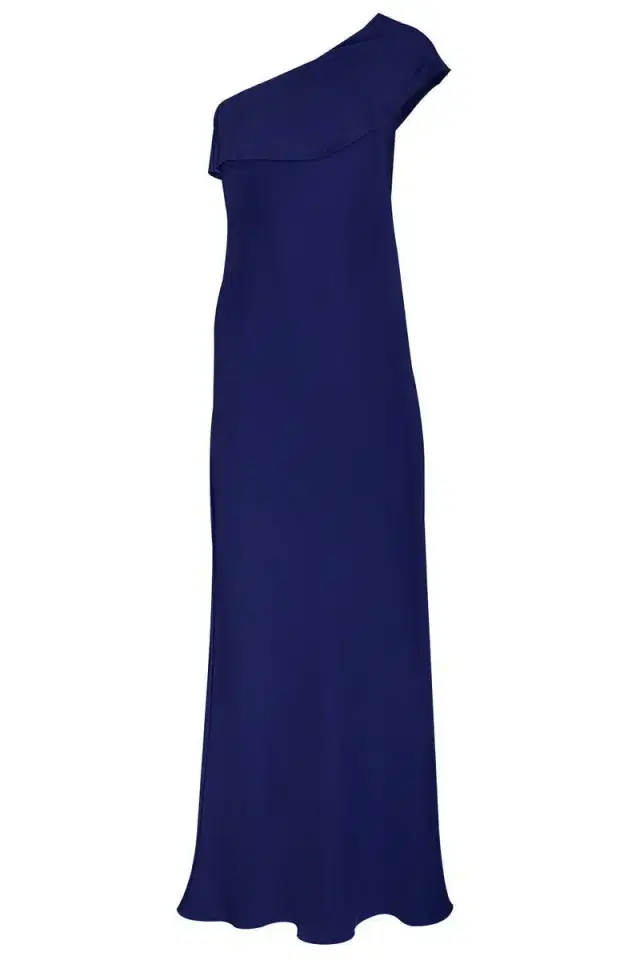 Draped Petal Gown - Sapphire