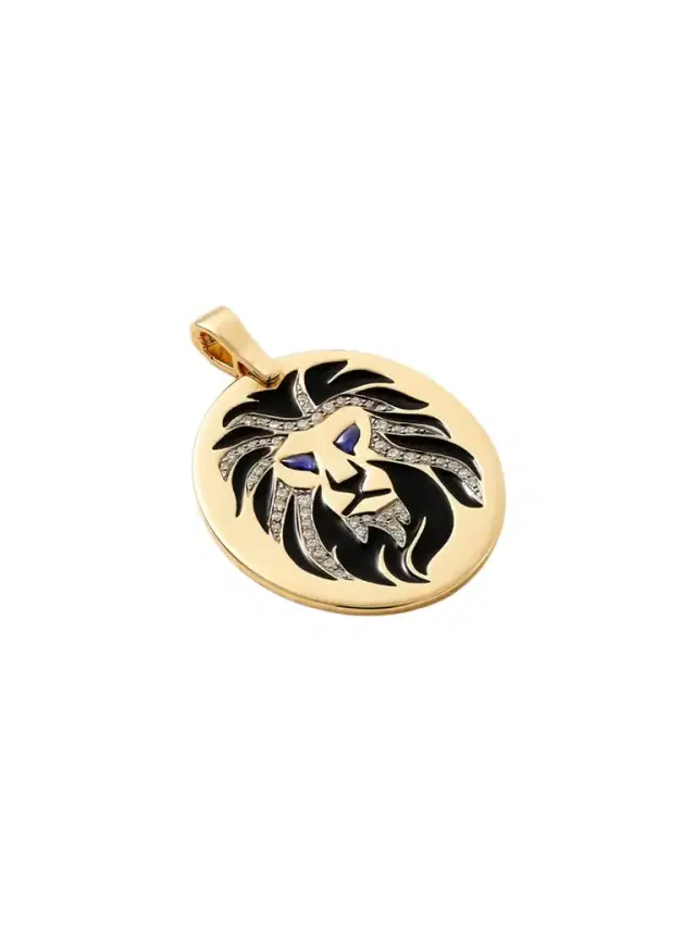 Diane Kordas Lion 18-karat Gold, Diamond, Sapphire And Enamel Pendant