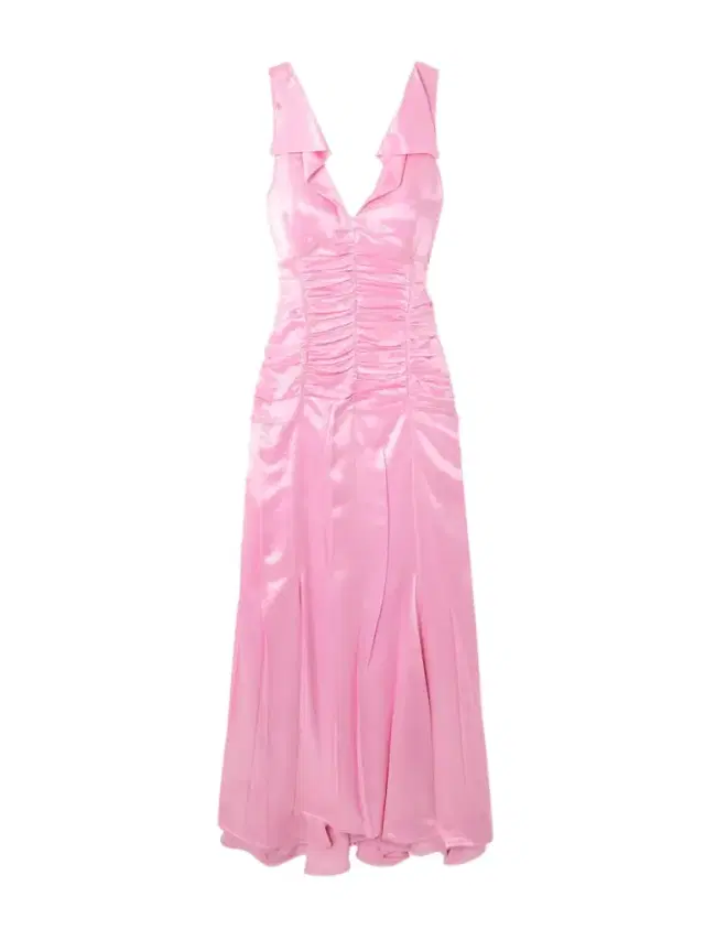 Open-back Ruched Pleated Satin Gown