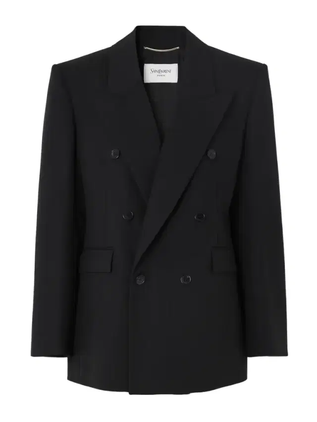 Double-breasted Grain De Poudre Wool Blazer