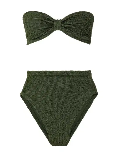 Hunza G Ruby Metallic Seersucker Bandeau Bikini | Thumbnail 1