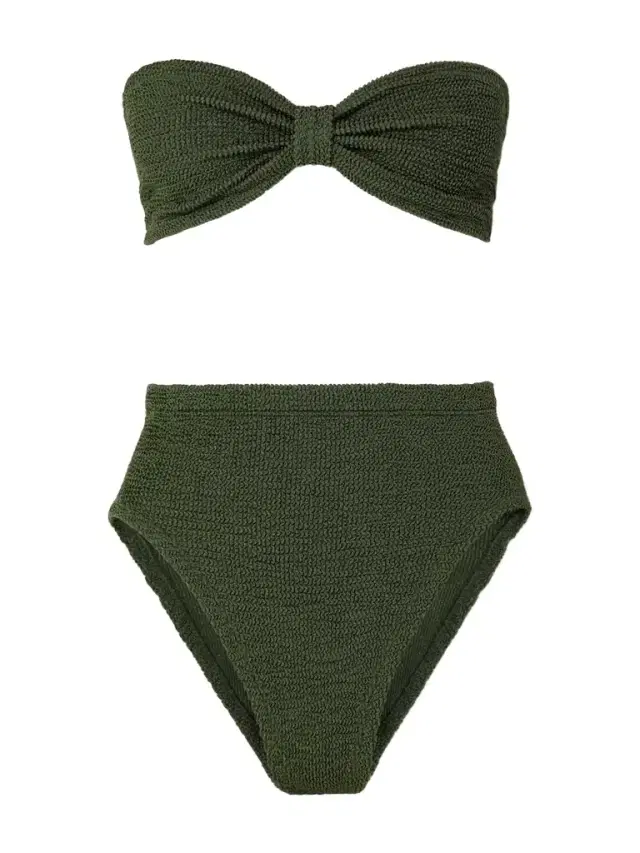 Ruby Metallic Seersucker Bandeau Bikini