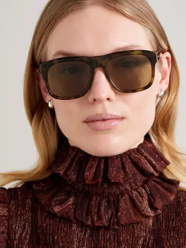 Saint Laurent Eyewear Square-frame Tortoiseshell Acetate Sunglasses | Thumbnail 2 Saint Laurent Eyewear Square-frame Tortoiseshell Acetate Sunglasses | Thumbnail 2
