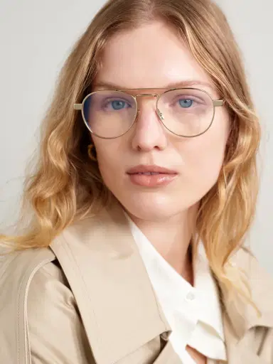 Saint Laurent Eyewear Aviator-style Gold-tone Optical Glasses | Thumbnail 2