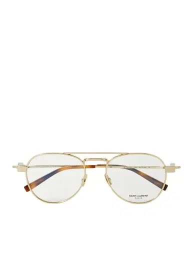 Saint Laurent Eyewear Aviator-style Gold-tone Optical Glasses | Thumbnail 1