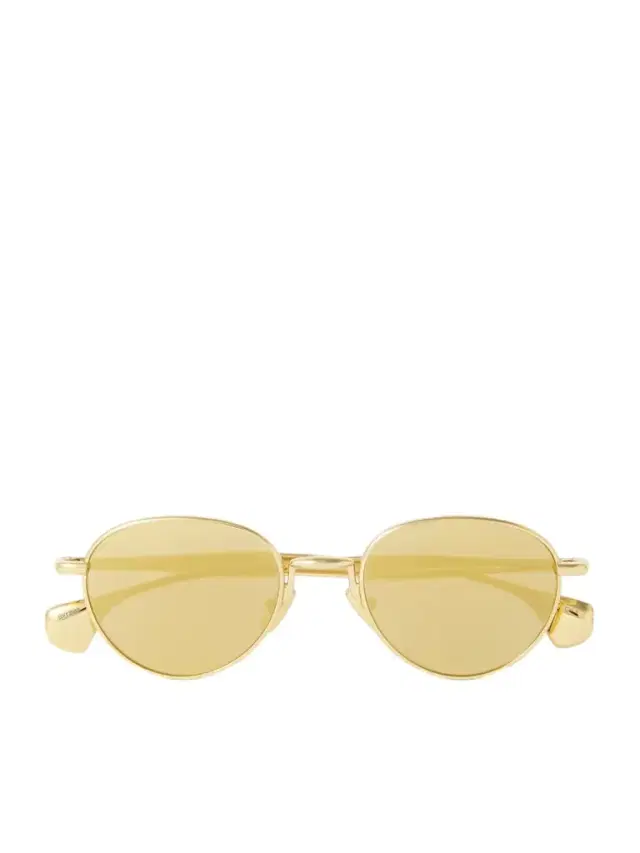 Round-frame Gold-tone Sunglasses