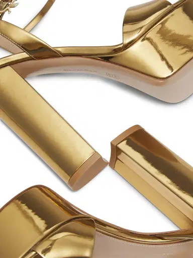 Gianvito Rossi Women's 120MM Metallic Leather Platform Sandals - Gold - Size 12 | Thumbnail 6 Gianvito Rossi Women's 120MM Metallic Leather Platform Sandals - Gold - Size 12 | Thumbnail 6