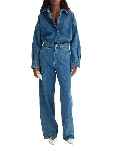 RÓHE Women's Baggy Wide-Leg Low-Rise Jeans - Mid Denim Blue - Size 12 | Thumbnail 2 RÓHE Women's Baggy Wide-Leg Low-Rise Jeans - Mid Denim Blue - Size 12 | Thumbnail 2