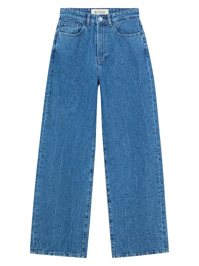 Róhe Women's Baggy Wide-Leg Low-Rise Jeans - Mid Denim Blue