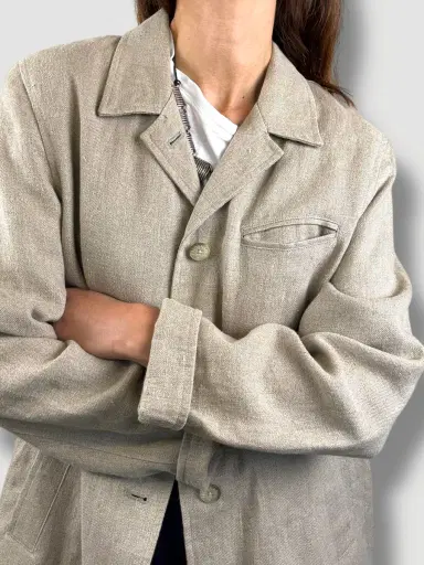Jen Wonders Studio Faconnable Linen Jacket | Thumbnail 2