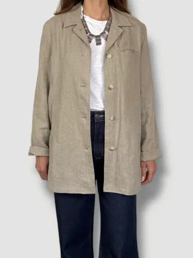 Jen Wonders Studio Faconnable Linen Jacket | Thumbnail 4