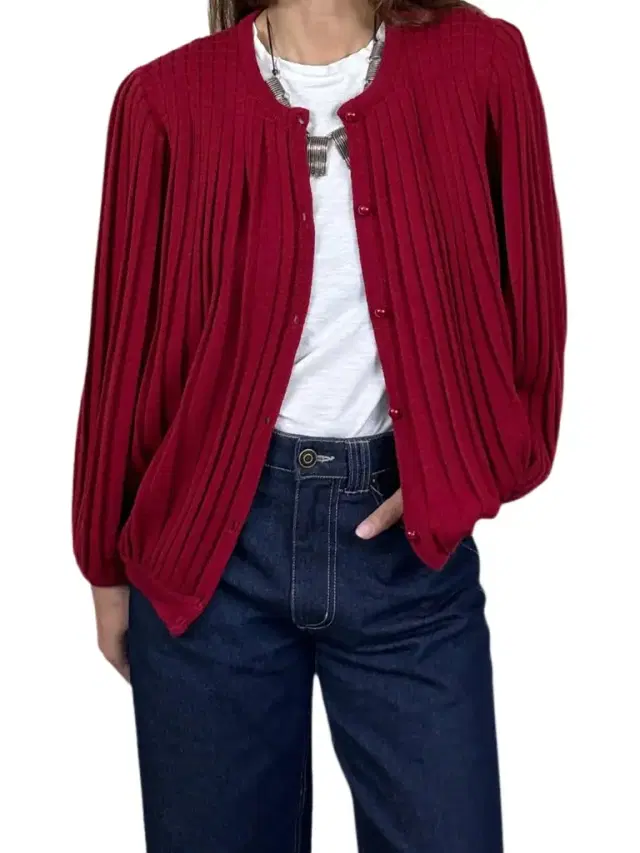 Pleated Cardigan