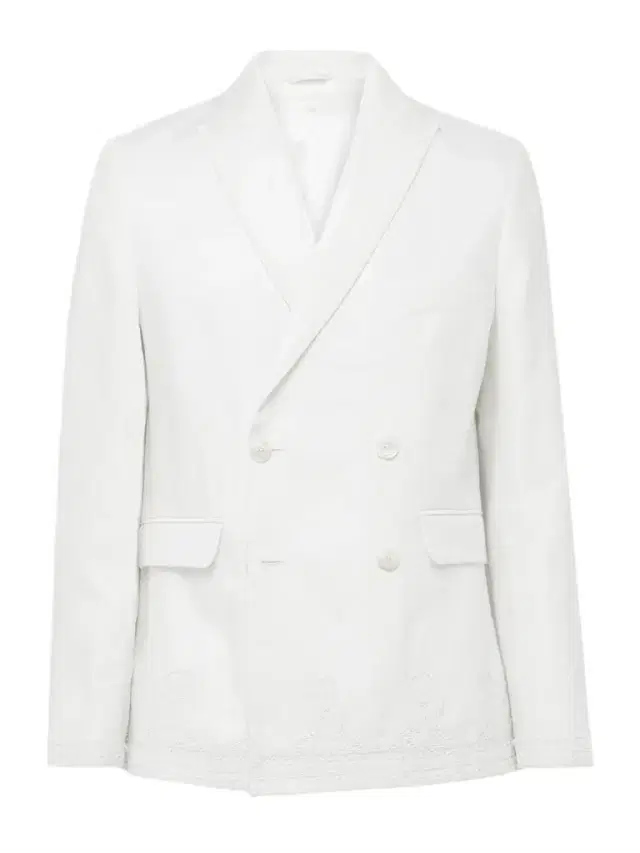 Marsh Double-Breasted Embellished Tulle-Trimmed Linen Suit Jacket - Men