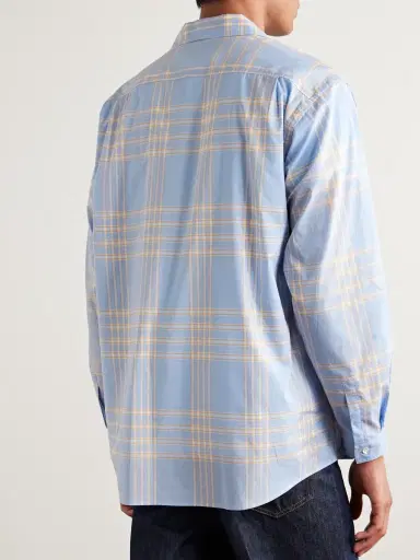 Auralee Camp-Collar Checked Cotton Shirt - Men | Thumbnail 3