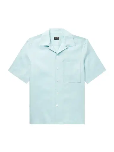 Zegna Convertible-Collar Oasi Linen Shirt - Men | Thumbnail 1