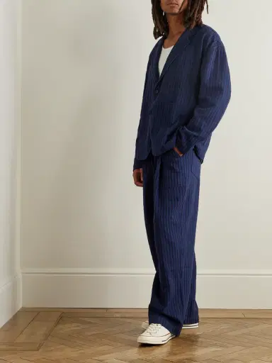 Kardo Yuki Wide-Leg Pleated Striped Cotton Suit Trousers - Men | Thumbnail 2 Kardo Yuki Wide-Leg Pleated Striped Cotton Suit Trousers - Men | Thumbnail 2