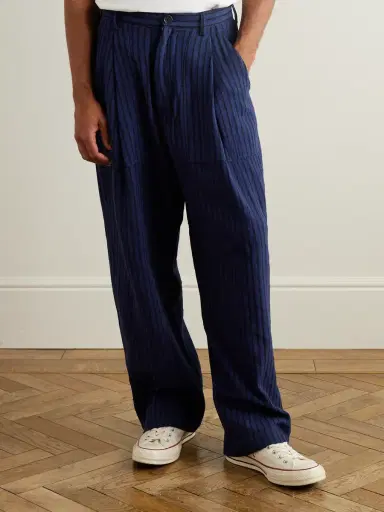 Kardo Yuki Wide-Leg Pleated Striped Cotton Suit Trousers - Men | Thumbnail 3 Kardo Yuki Wide-Leg Pleated Striped Cotton Suit Trousers - Men | Thumbnail 3