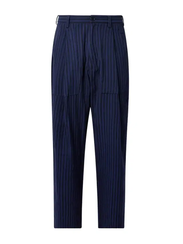 Kardo Yuki Wide-Leg Pleated Striped Cotton Suit Trousers - Men